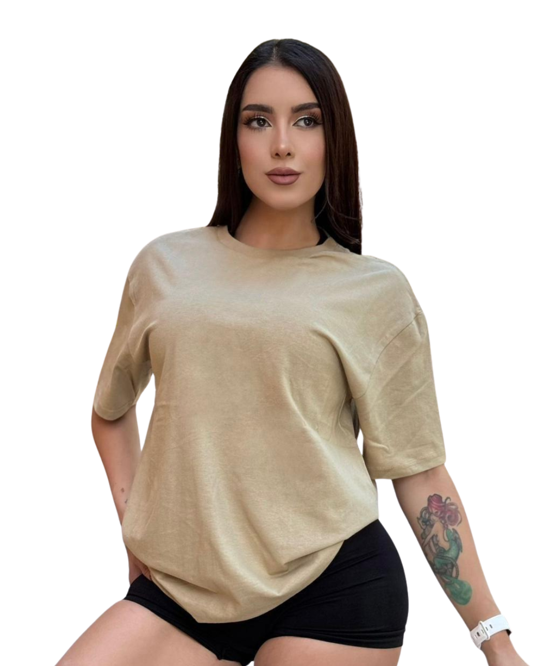 Blusa oversize beige