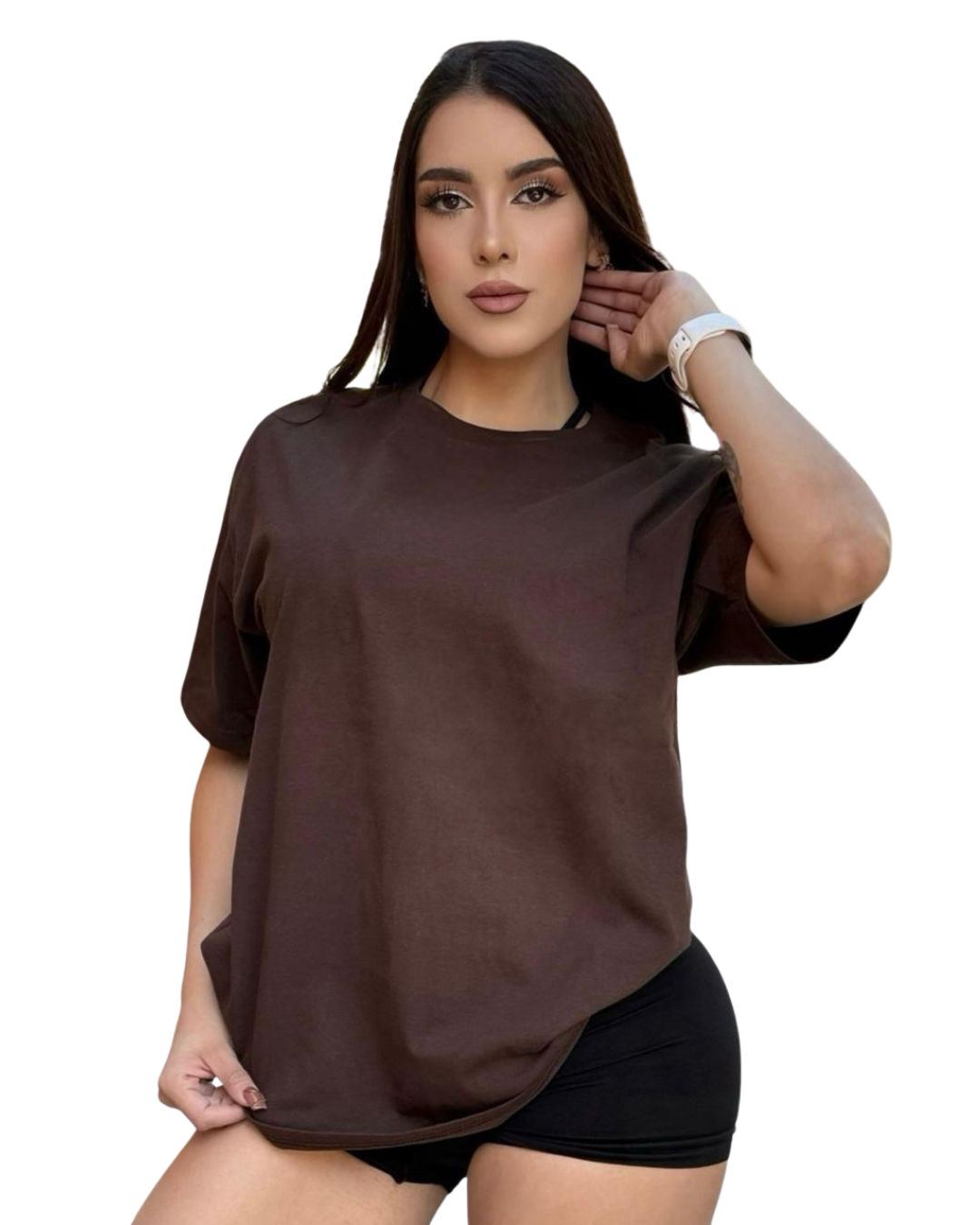 Blusa oversize cafe
