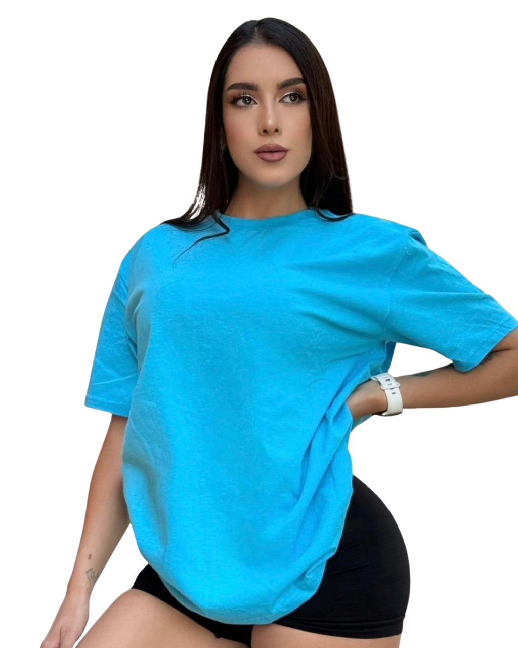 Blusa oversize aqua